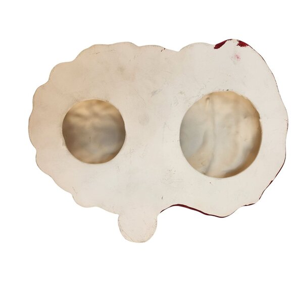 Santa Claus Face Wall Hanging Christmas Decoration Red/White Vintage Look 13x10 - Picture 9 of 12